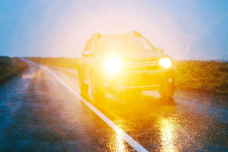 Headlights of a Car Causing lots of Glare